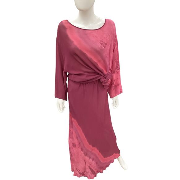 VTG Carole Dolighan 2PieceSet Women’s SZ XL Maxi Skirt+Top 90’ Tye Dye Hobo Pink - Picture 2 of 10